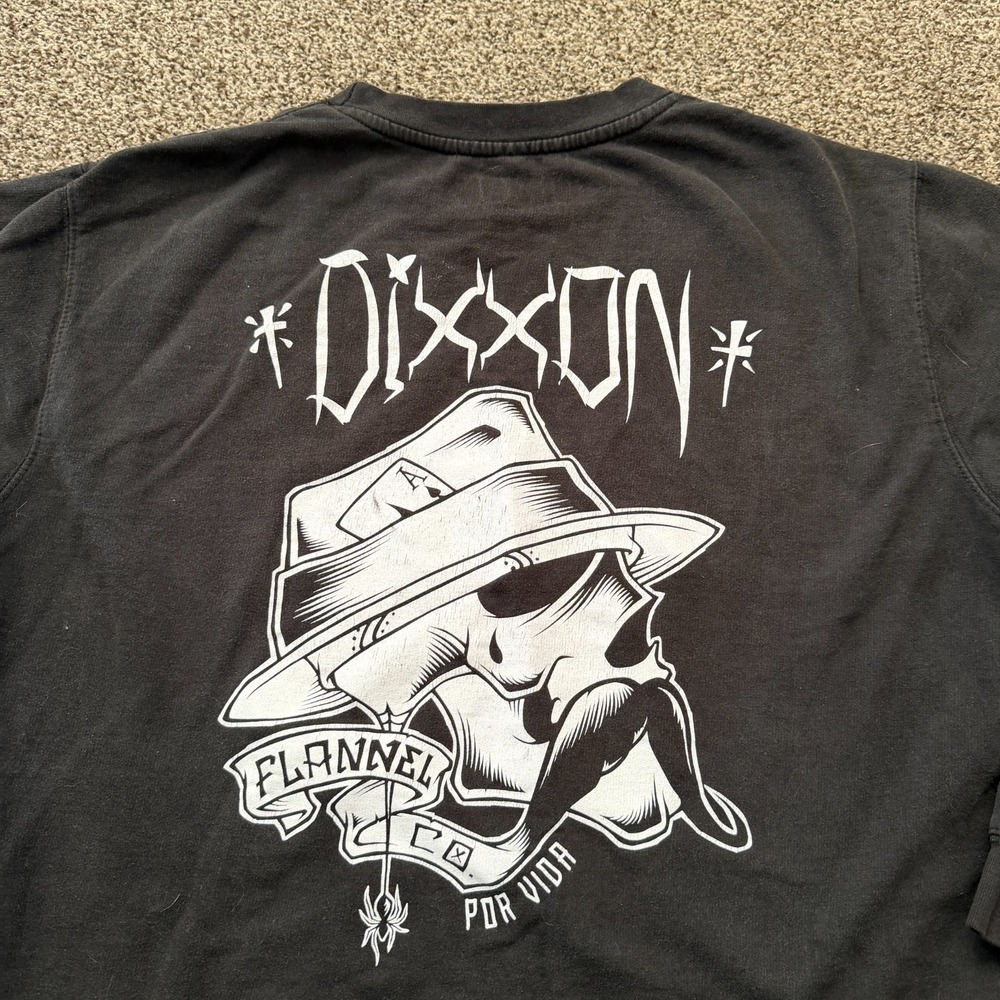 Dixxon Sweater Men's XL Black Graphic Crewneck Pullover Sweatshirt Fleece Biker